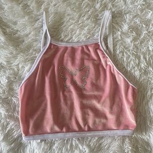 Bedazzled Y2K Butterfly Halter Top